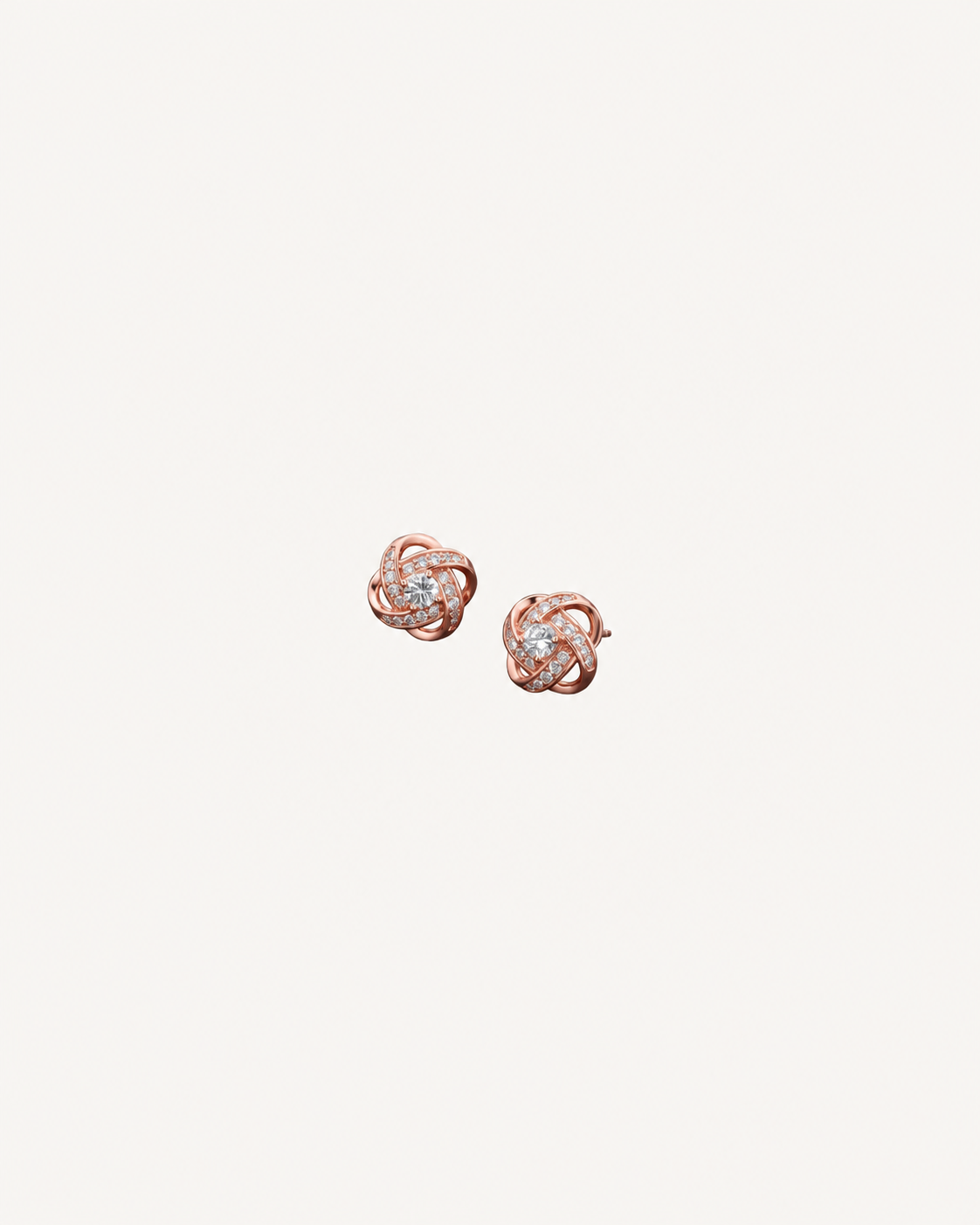 Woven Knot Studs - Rose Gold