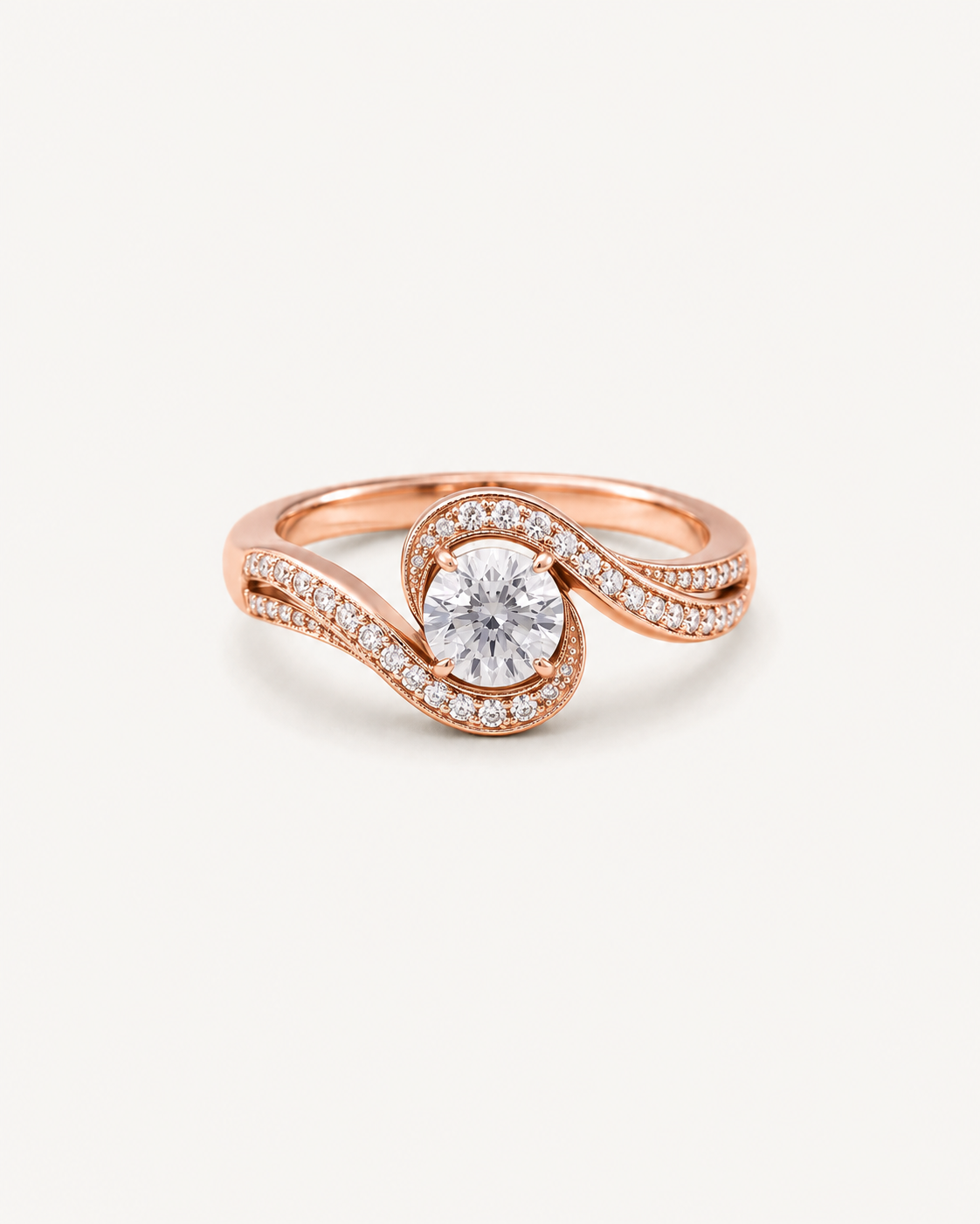 Spiral Solitaire Ring - Rose Gold