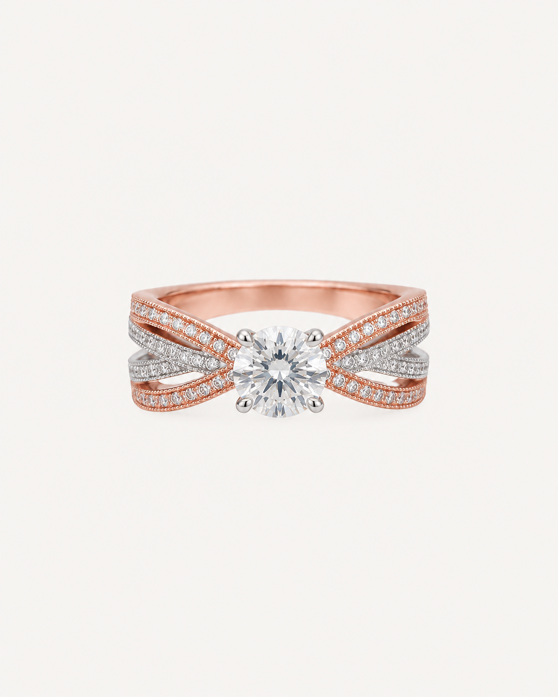 Ribbon Solitaire Ring - Rose Gold