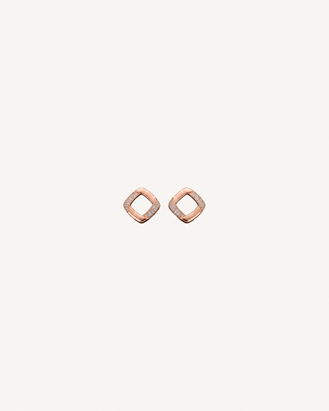 Sculpted Square Studs - Rose Gold