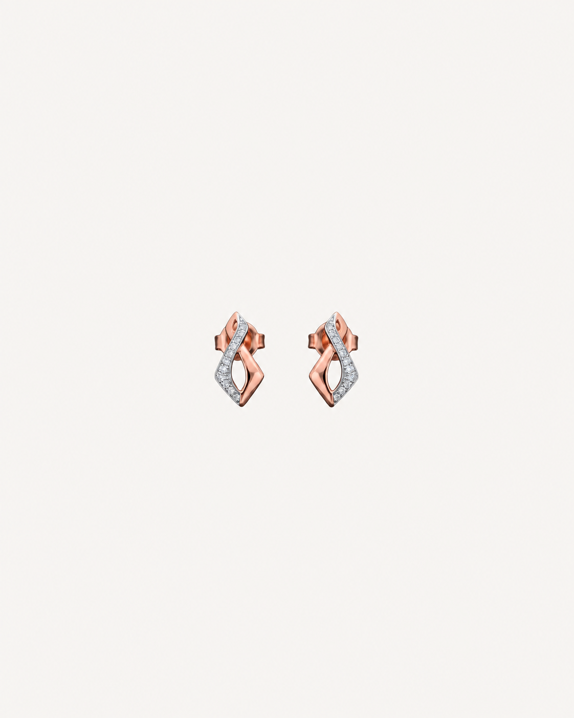 Twisted Leaf Studs - Rose Gold