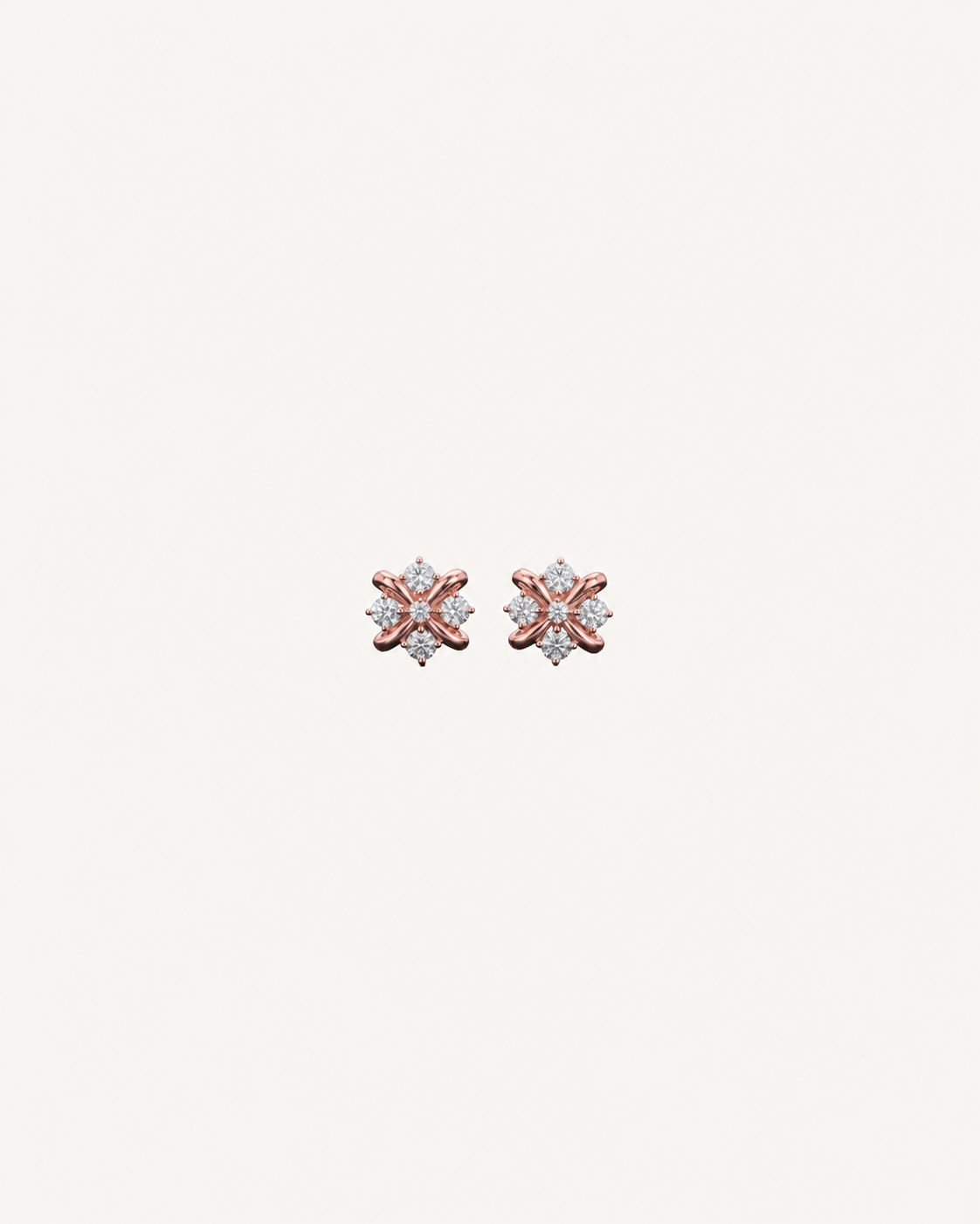 Floral Knot Studs - Rose Gold