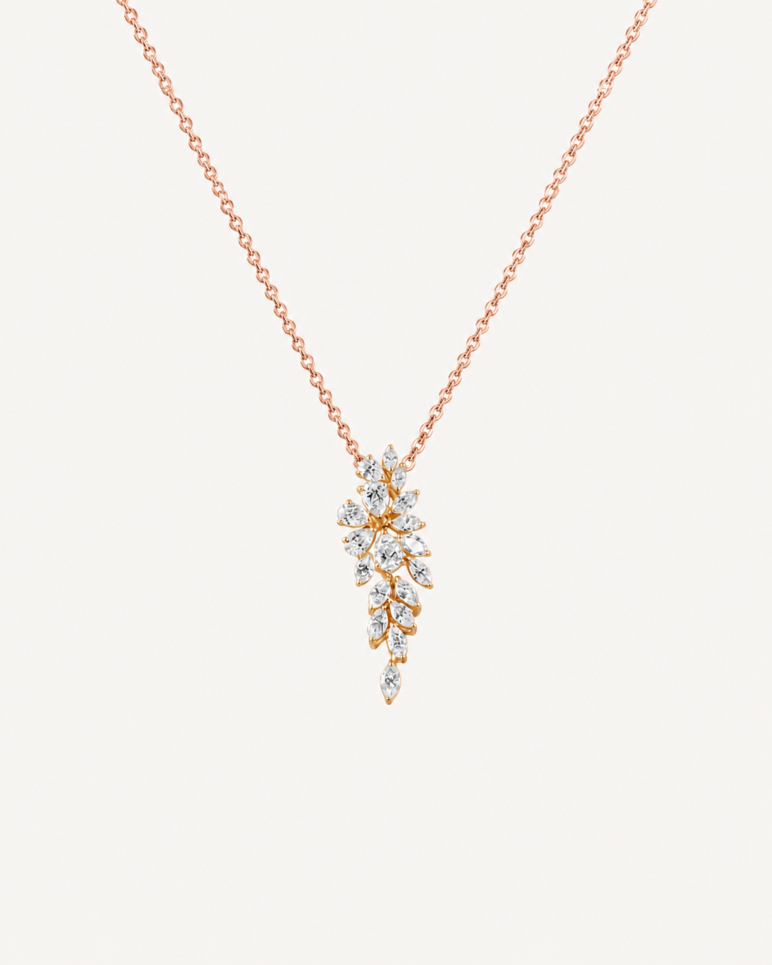 Leaf Cascade Necklace - Rose Gold