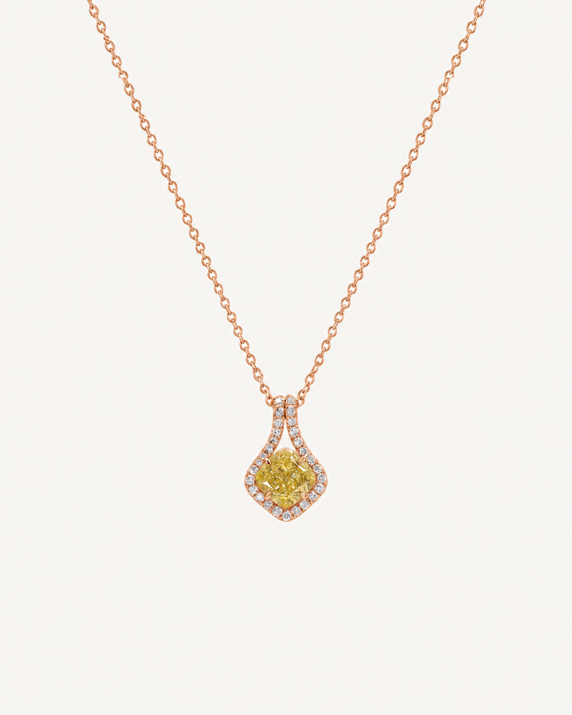 Framed Cushion Necklace - Rose Gold
