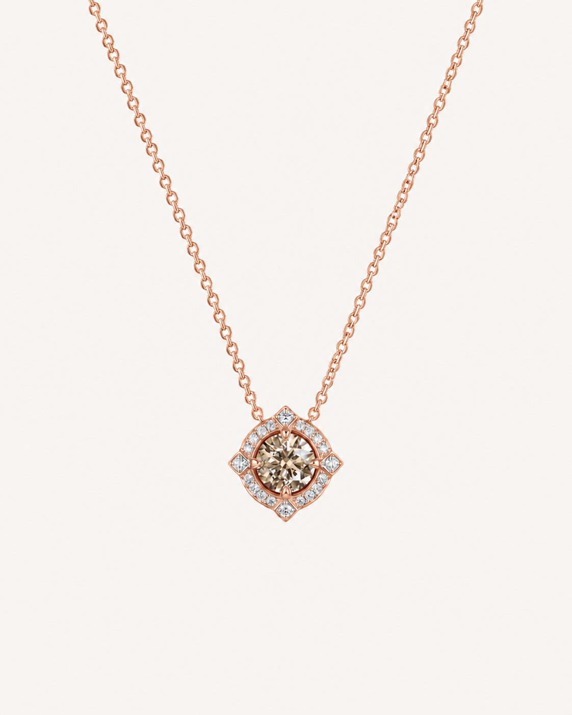 Petal Halo Necklace - Rose Gold