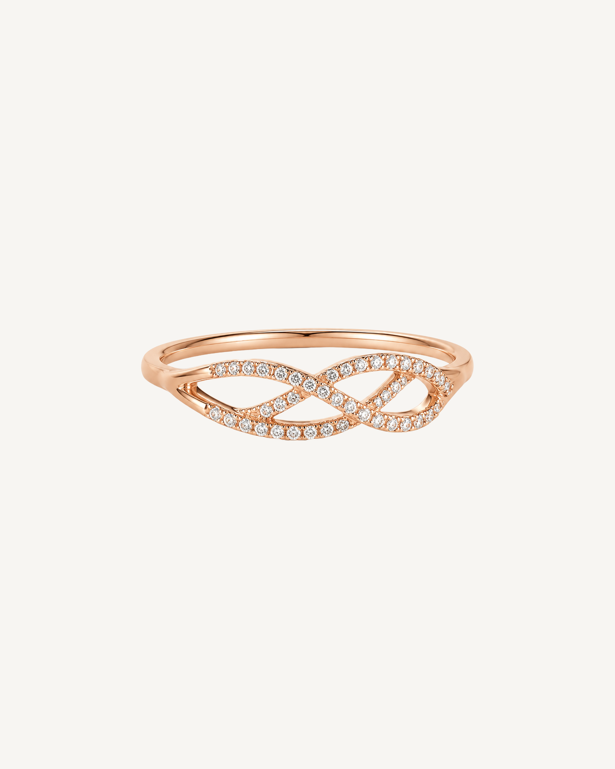 Rose Infinity Ring product image on Oyster Silk background
