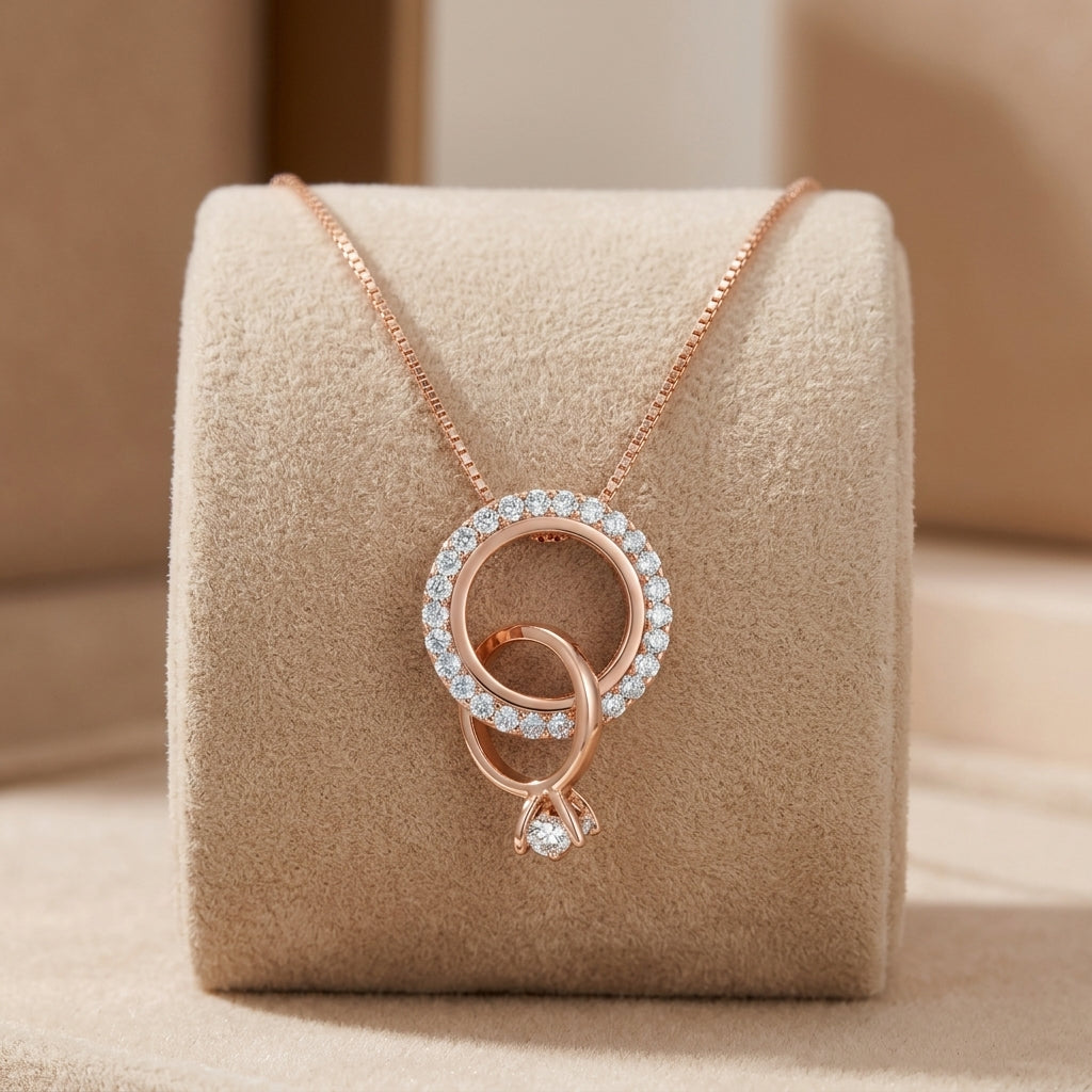 Diamond Necklace with ring 