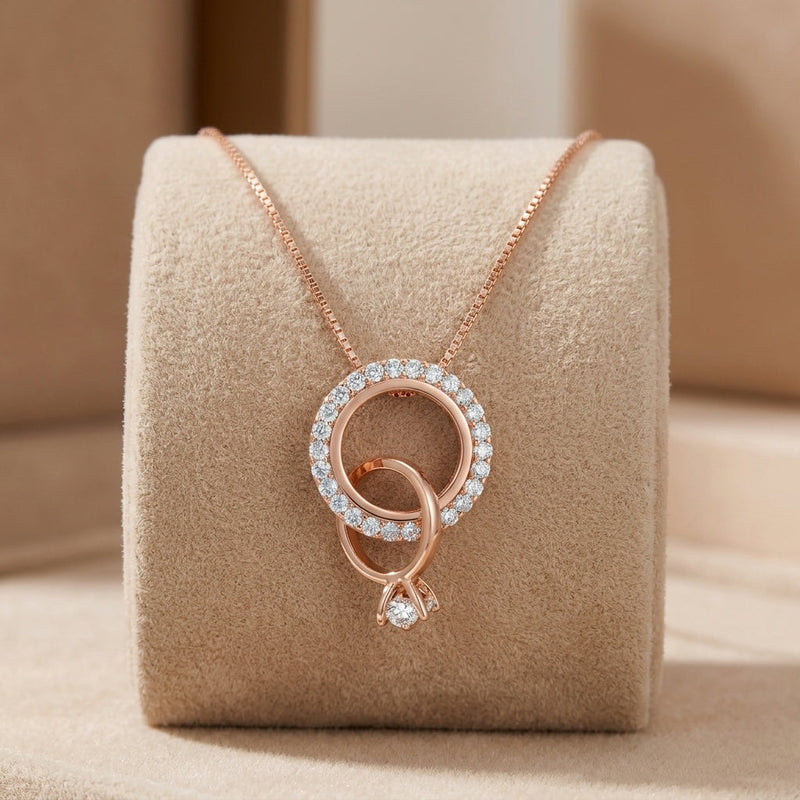 Diamond Necklace with ring 