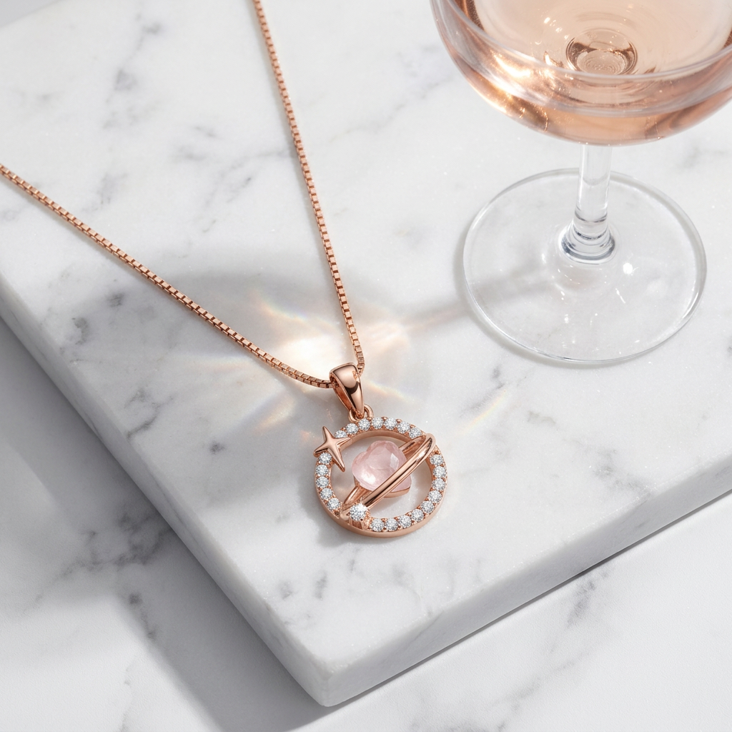 Rose gold lab-grown diamond heart pendant necklace, a considered gift for an anniversary or birthday