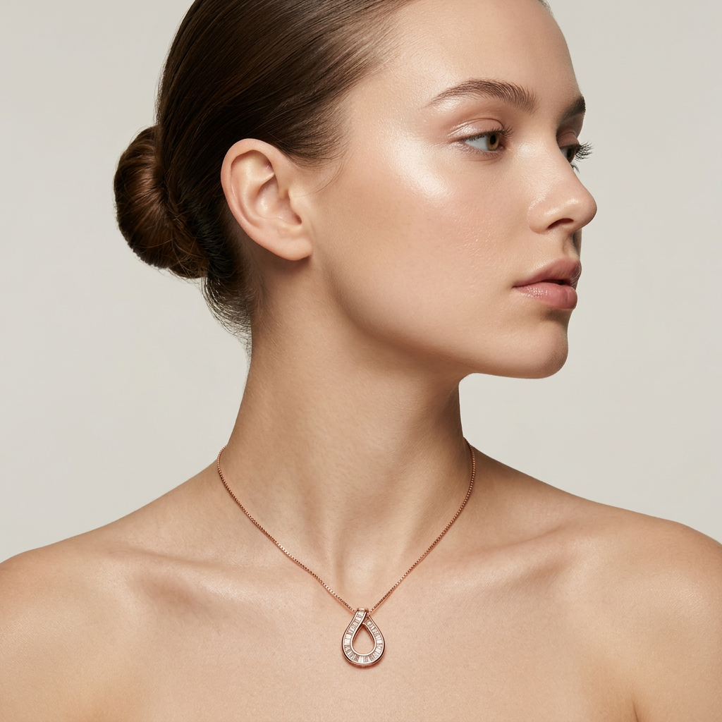 Baguette Teardrop Necklace