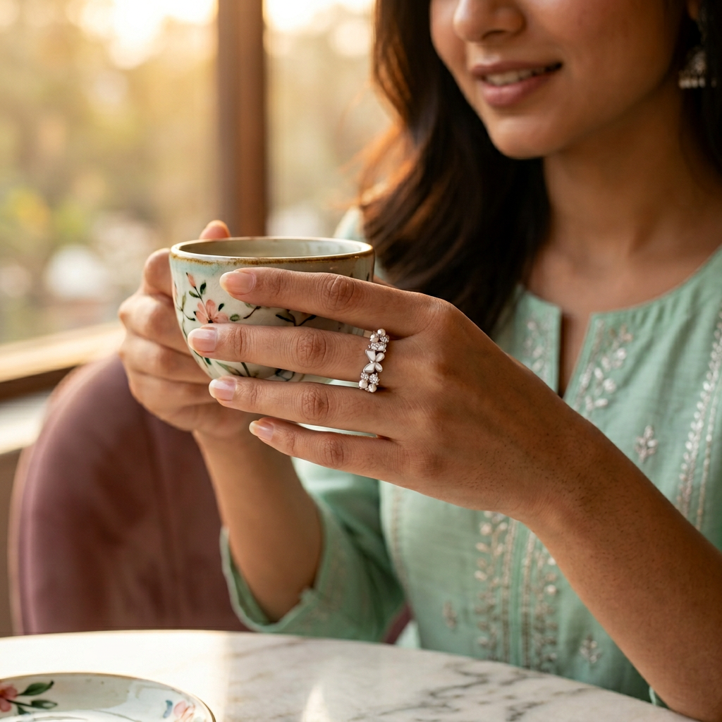 Alabaster Papillon Ring
