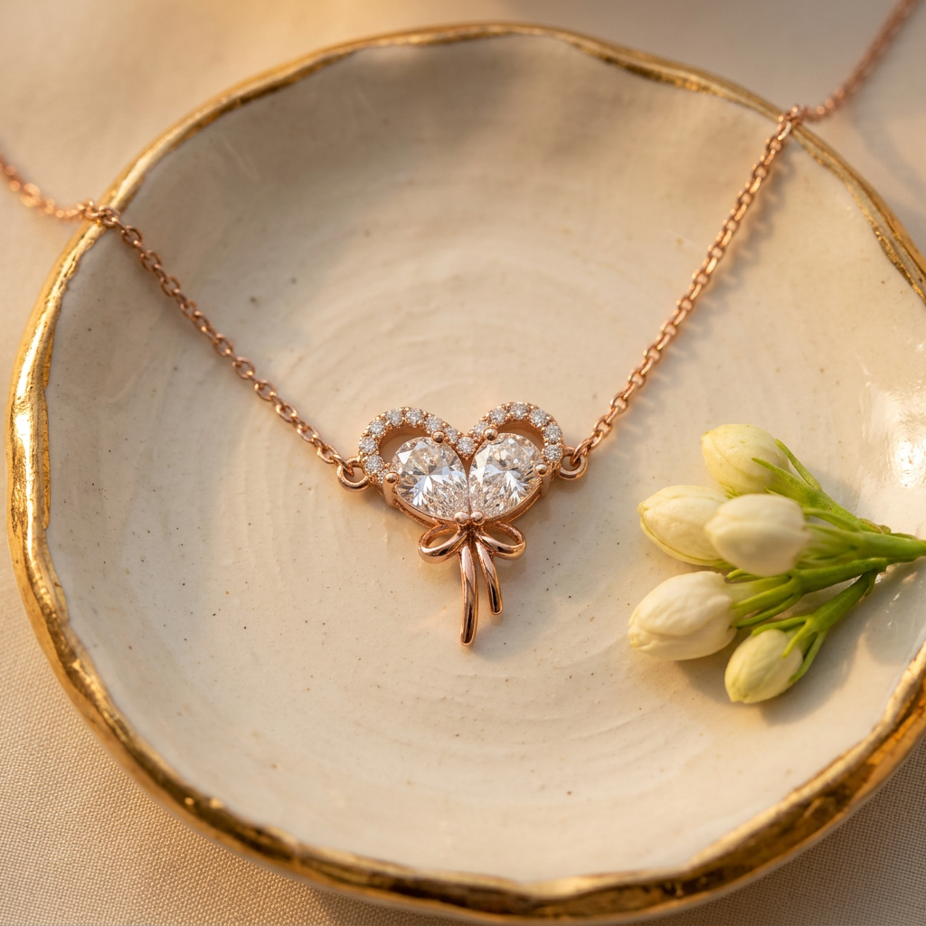 Ribbon Heart Necklace