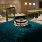 A heavy-gauge yellow gold chain link ring with a polished texture and contemporary structural look.
