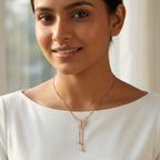 An elegant 16-inch rose gold-plated sterling silver butterfly necklace pendant featuring a delicate papillon charm accented by sparkling lab-grown diamonds.