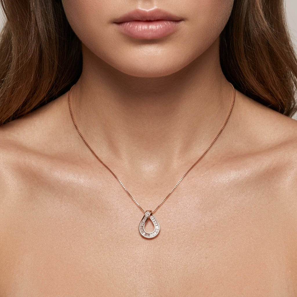 Baguette Teardrop Necklace