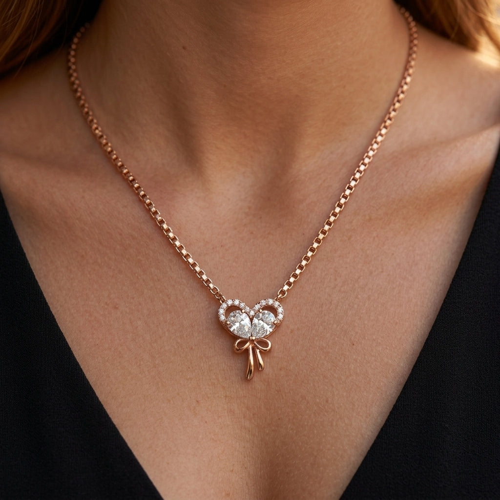 Ribbon Heart Necklace
