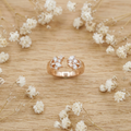 Front view of the elegant Aurelia open ring featuring a modern design set with brilliant lab grown diamonds.