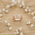 Front view of the elegant Aurelia open ring featuring a modern design set with brilliant lab grown diamonds.