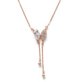 A luxury rose gold butterfly necklace featuring a delicate papillon pendant with lab-grown diamonds.