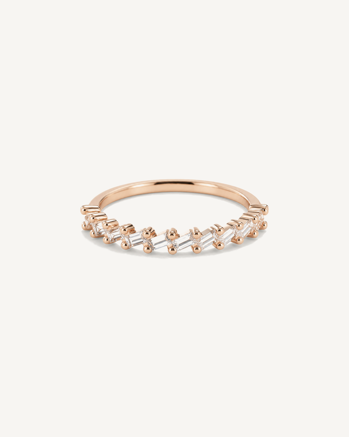 Angled Baguette Ring product image on Oyster Silk background
