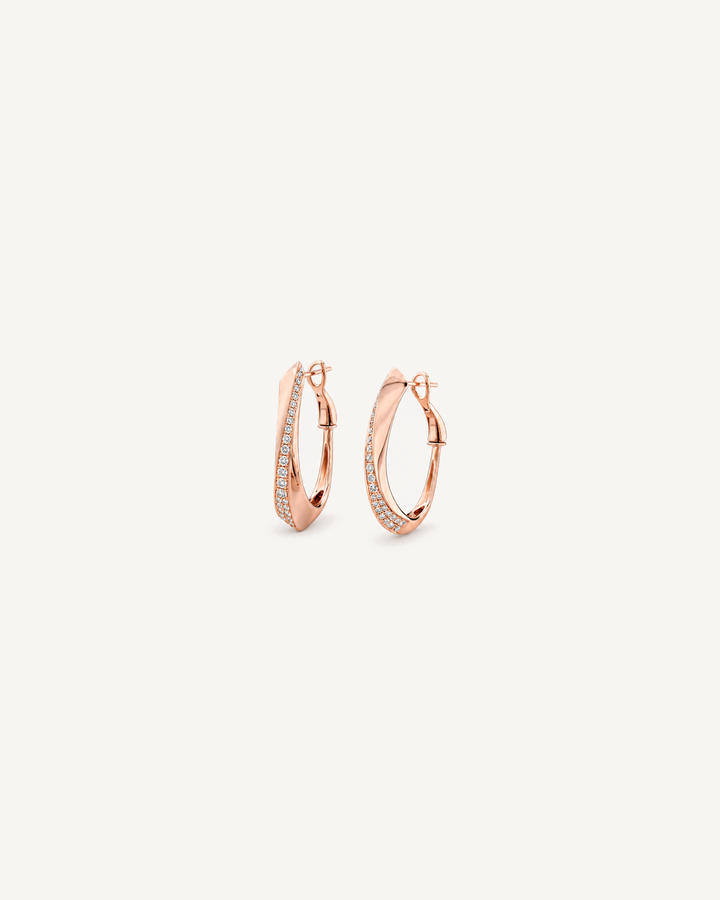 Angled Pavé Hoops product image on Oyster Silk background
