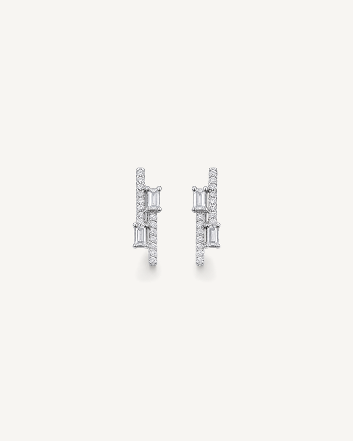 Baguette Bar Studs product image on Oyster Silk background