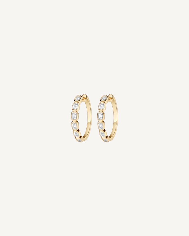 Baguette Link Hoops product image on Oyster Silk background