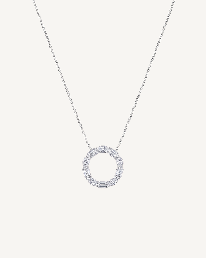 Baguette Wreath Necklace product image on Oyster Silk background
