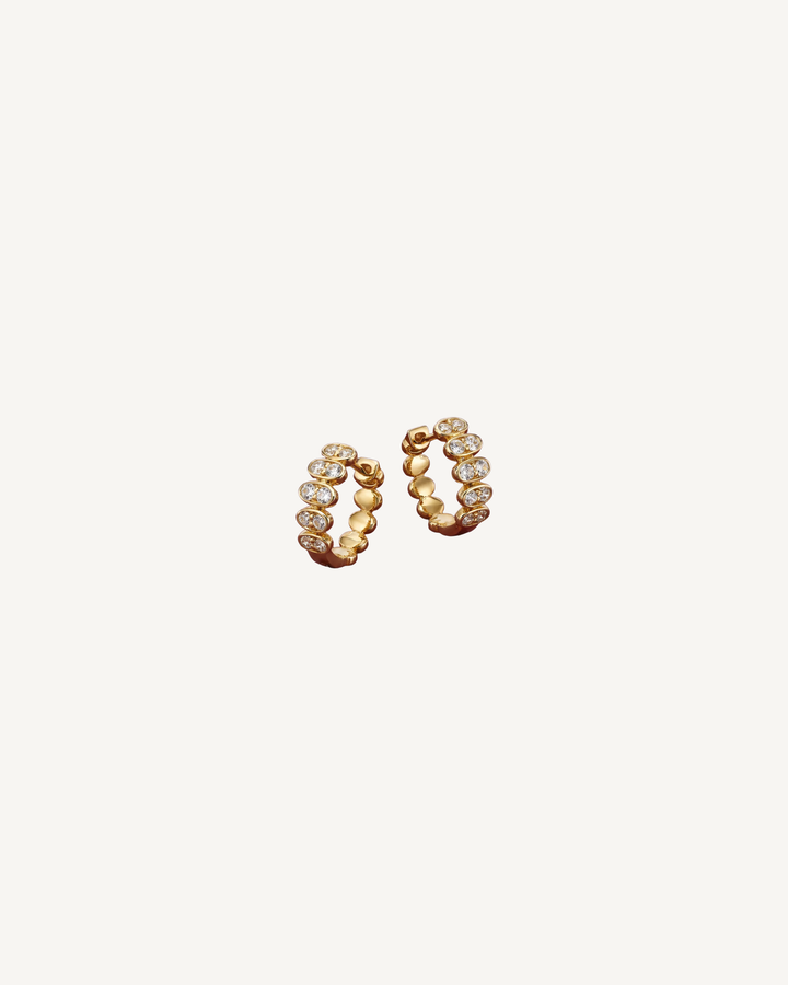 Bezel Row Hoops product image on Oyster Silk background