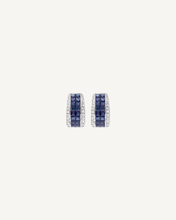 Blue Grid Hoops product image on Oyster Silk background
