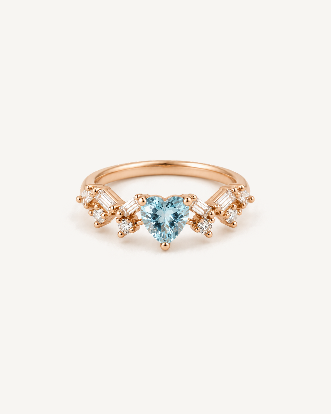 Blue Heart Ring product image on Oyster Silk background