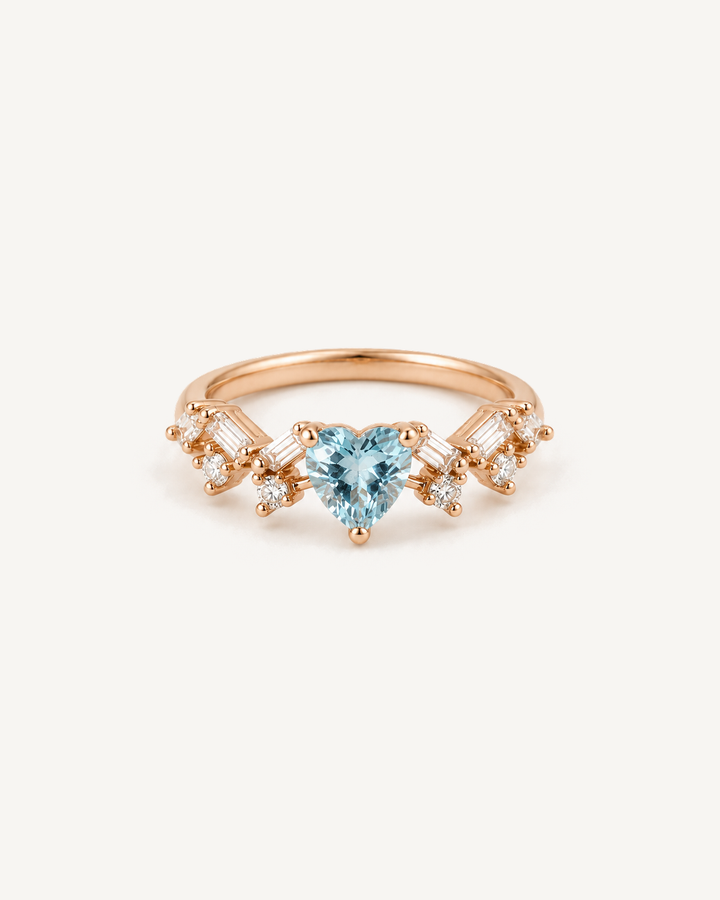 Blue Heart Ring product image on Oyster Silk background