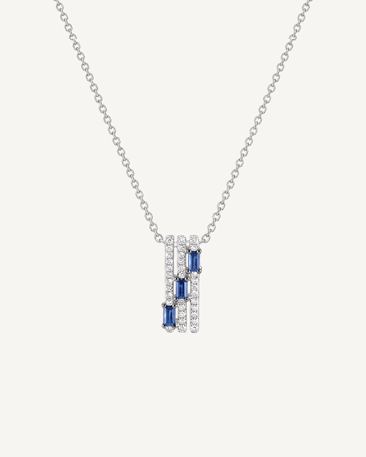 Blue Line Necklace product image on Oyster Silk background