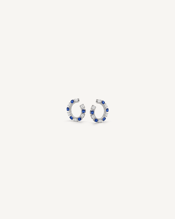 Blue Open Hoops product image on Oyster Silk background