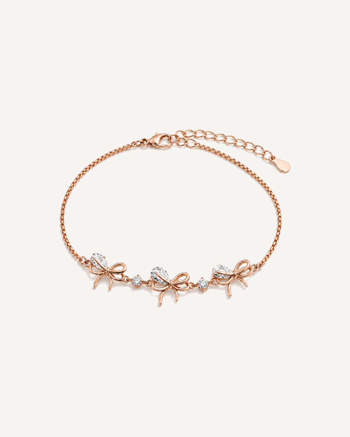 Bow Link Bracelet product image on Oyster Silk background