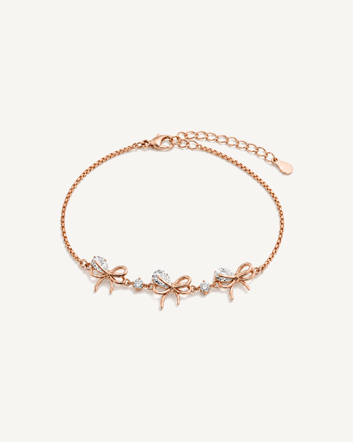 Bow Link Bracelet product image on Oyster Silk background