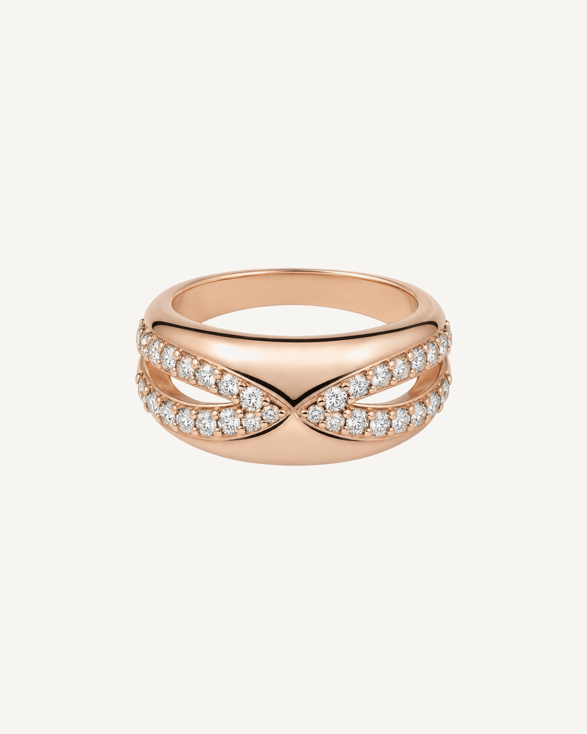 Braided Crossover Ring product image on Oyster Silk background