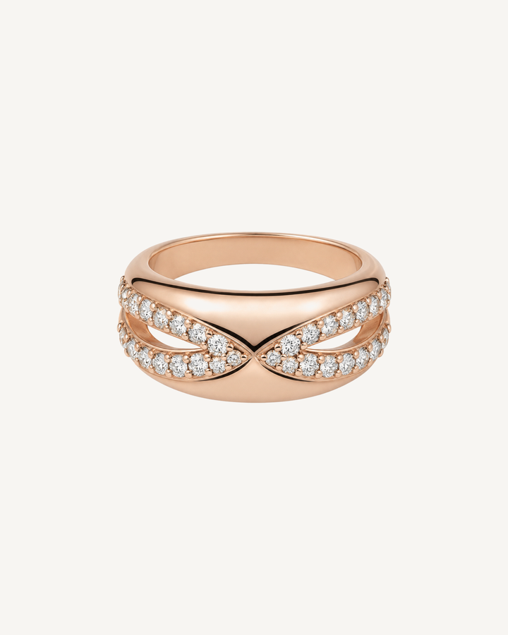 Braided Crossover Ring product image on Oyster Silk background