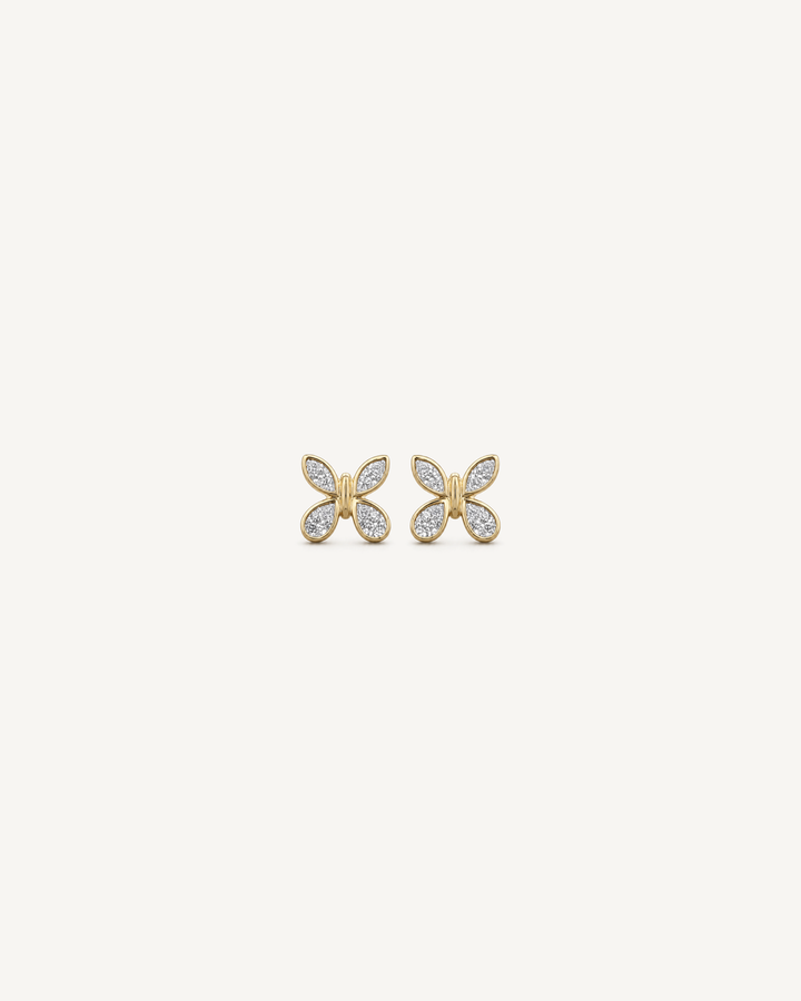 Butterfly Outline Studs product image on Oyster Silk background