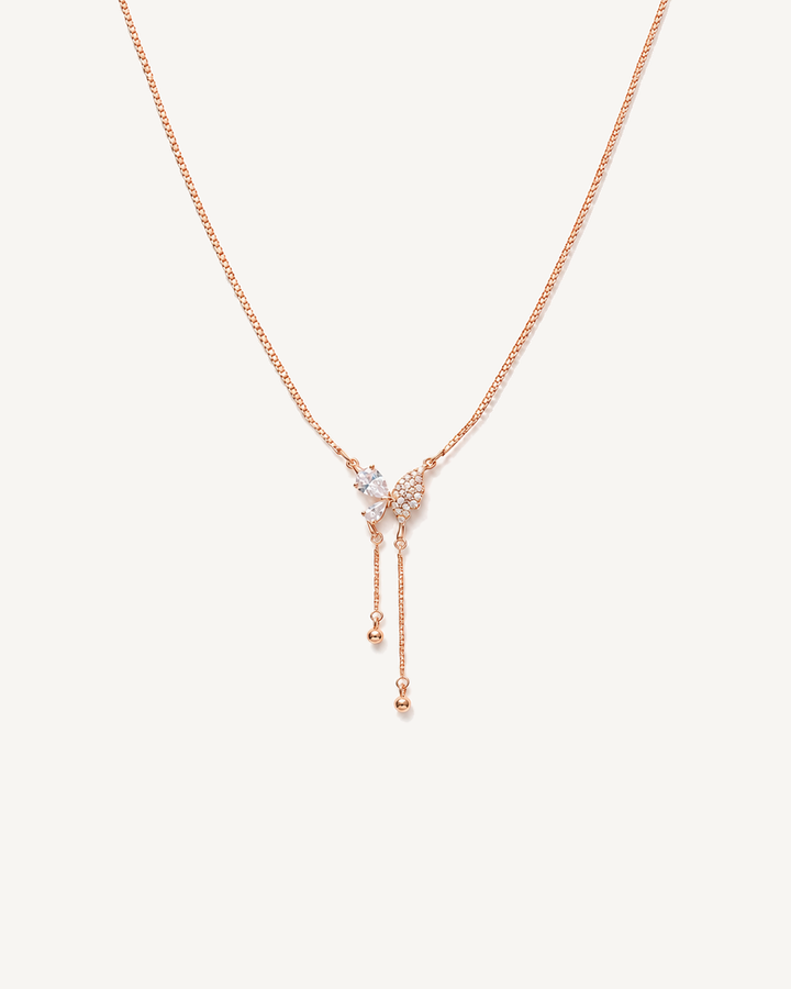 Butterfly Tassel Necklace product image on Oyster Silk background