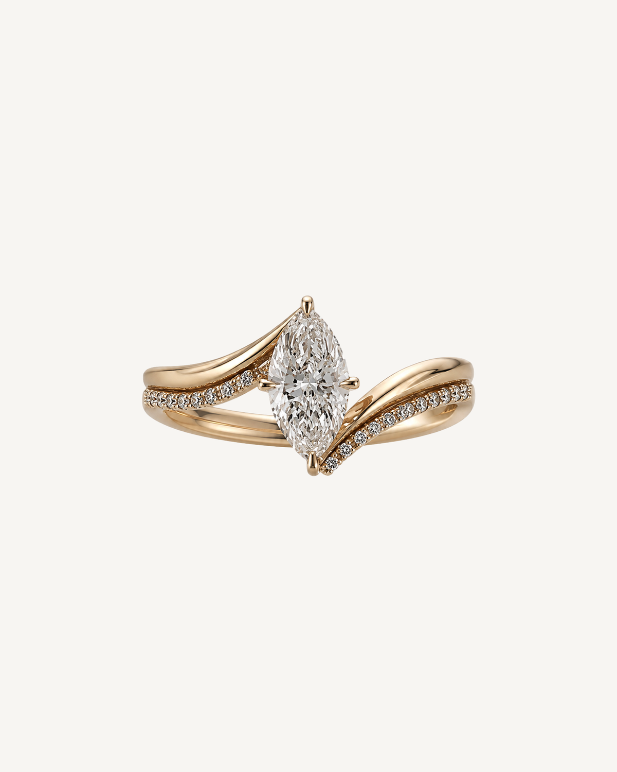 Chevron Marquise Ring product image on Oyster Silk background