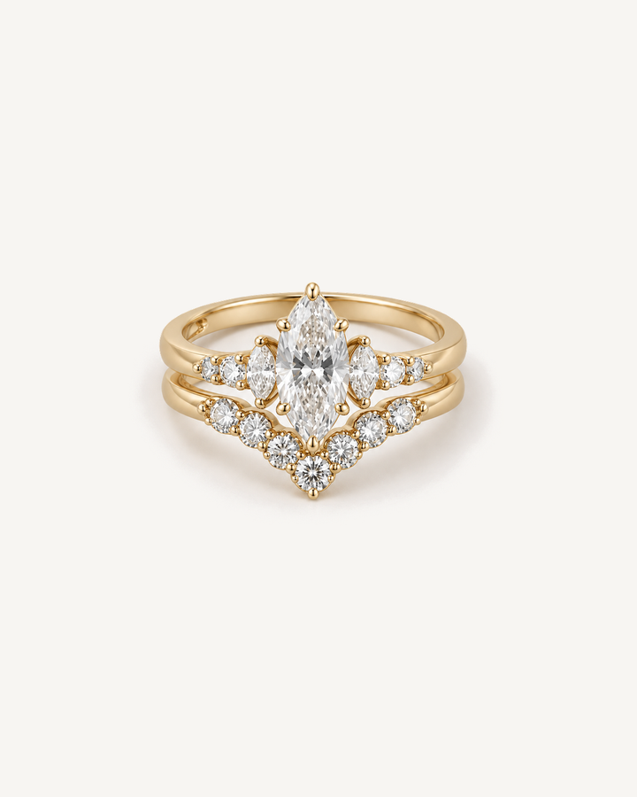 Crowned Marquise Ring product image on Oyster Silk background