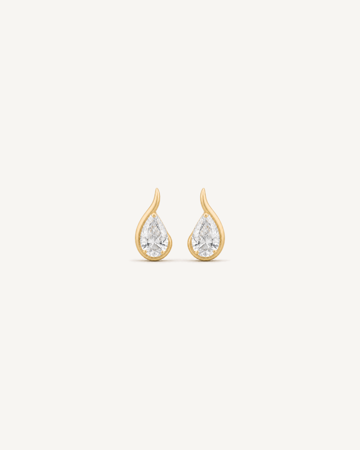 Curved Pear Studs product image on Oyster Silk background
