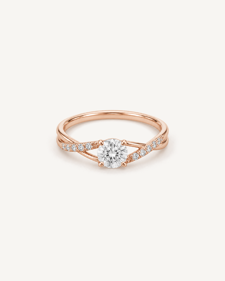 Curved Solitaire Ring product image on Oyster Silk background