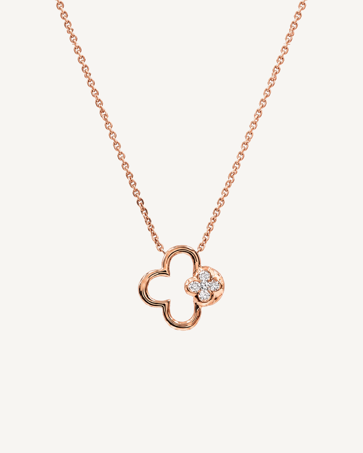 Double Clover Necklace product image on Oyster Silk background