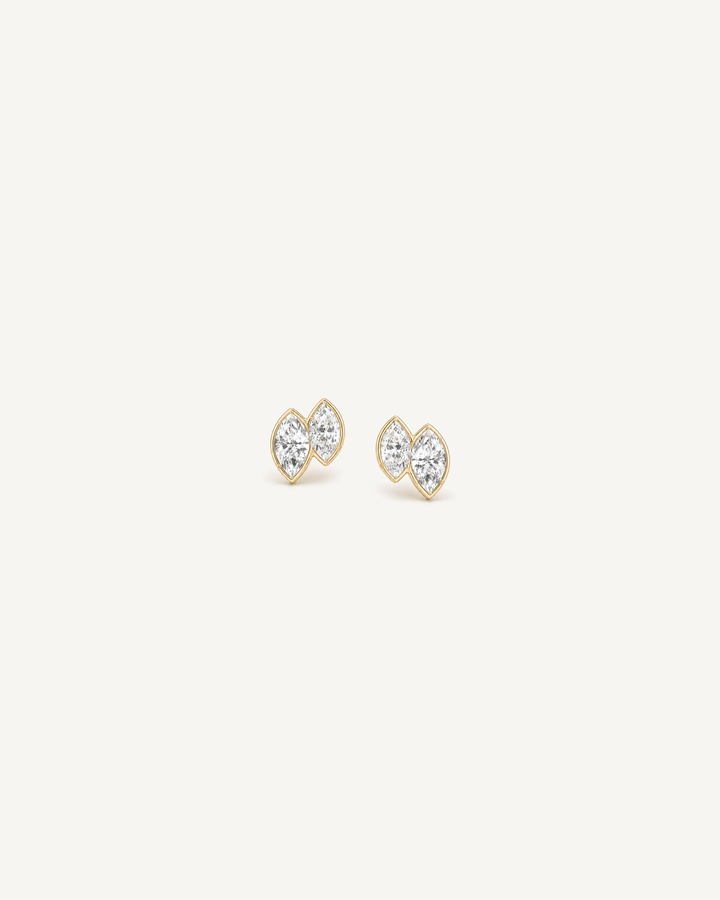 Double Marquise Studs product image on Oyster Silk background