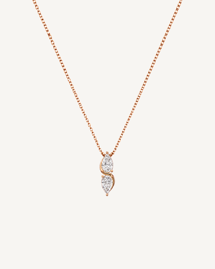 Double Pear Necklace product image on Oyster Silk background