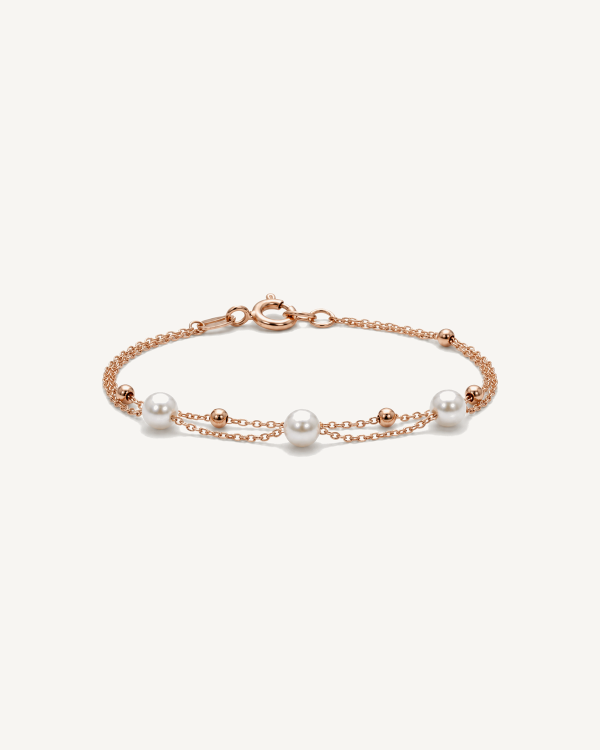 Double-Strand Bead Bracelet product image on Oyster Silk background