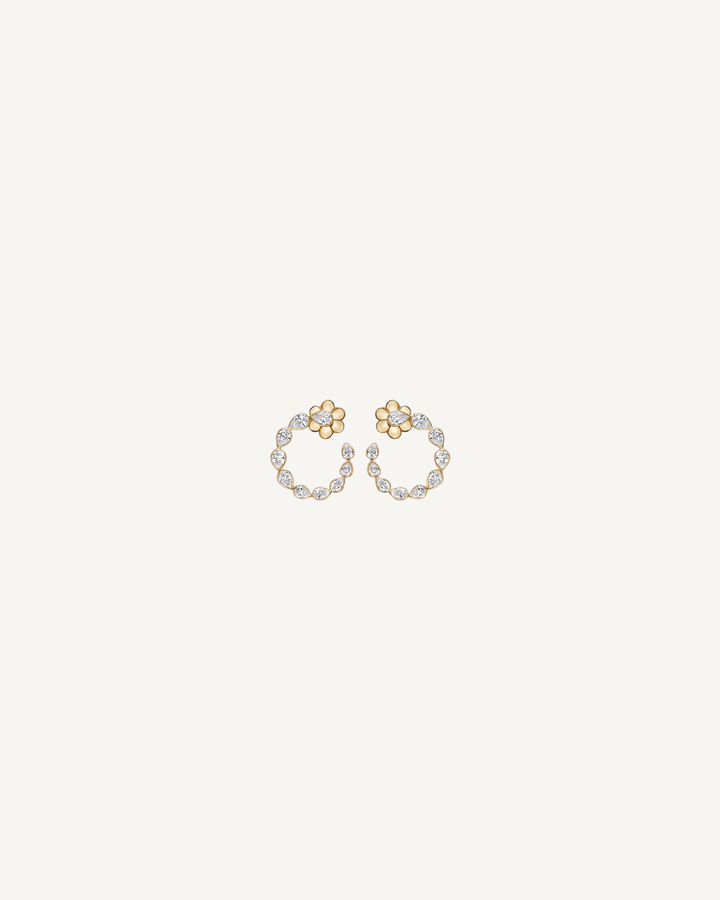 Floral Marquise Hoops product image on Oyster Silk background