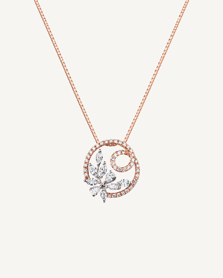 Floral Spiral Necklace product image on Oyster Silk background